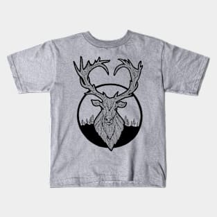 Deer Line Art Kids T-Shirt